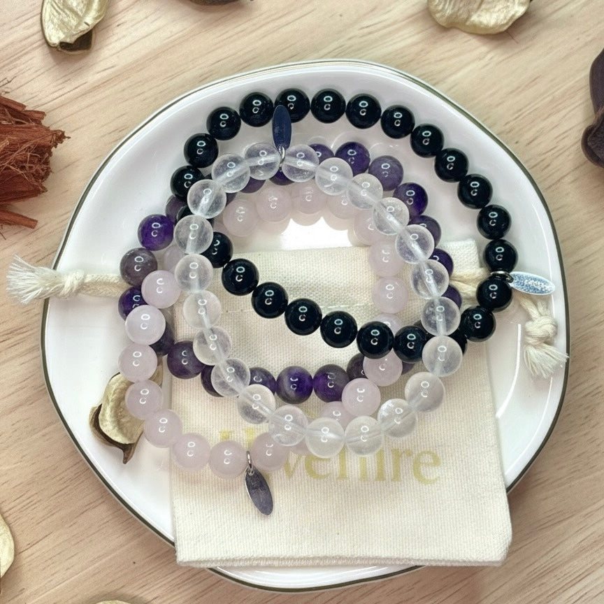 Pulsera de Turmalina Negra de 8 mm – Amuleto de Protección y Energía | Divenire