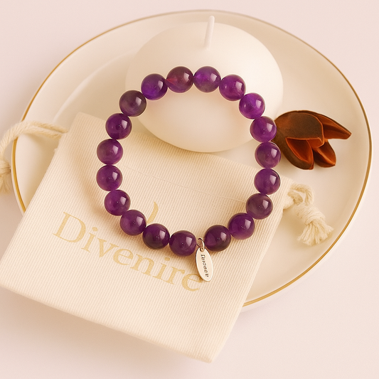 Pulsera de Amatista de 8 mm – Amuleto de Confianza y Serenidad | Divenire