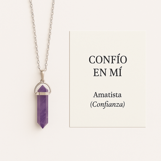 Colgante de Amatista con Cadena de Plata de Ley 925 – Amuleto de Confianza y Serenidad | Divenire