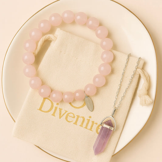 Conjunto Personalizable Divenire – Elige tu Colgante y Pulsera de Minerales Naturales | Plata de Ley 925
