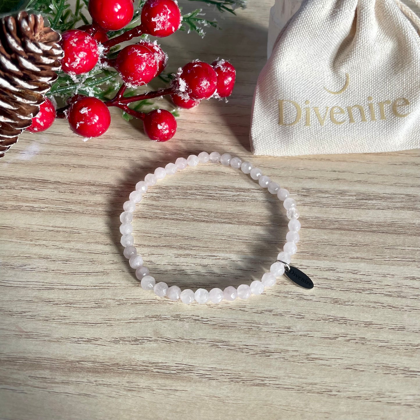 Pulsera Cuarzo Rosa 2 mm | Amor Propio y Suavidad – Divenire