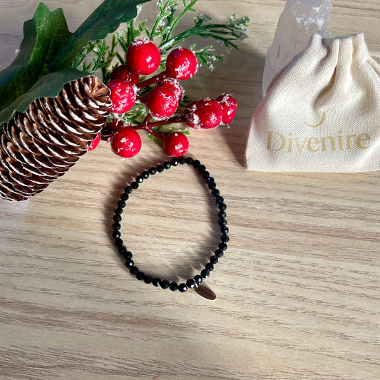 Pulsera Turmalina Negra 2 mm | Protección y Firmeza – Divenire