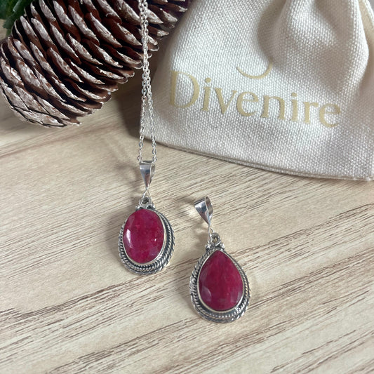 Colgante de Rubí | Plata 925 | Fuego interno y pasión – Divenire