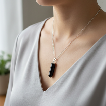 Colgante de Turmalina Negra | Amuleto de Protección y Energía