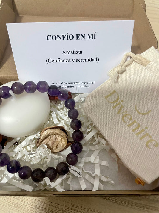 Pulsera de Amatista de 8 mm – Amuleto de Confianza y Serenidad | Divenire