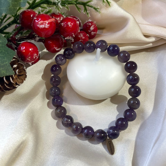 Pulsera de Amatista de 8 mm – Amuleto de Confianza y Serenidad | Divenire