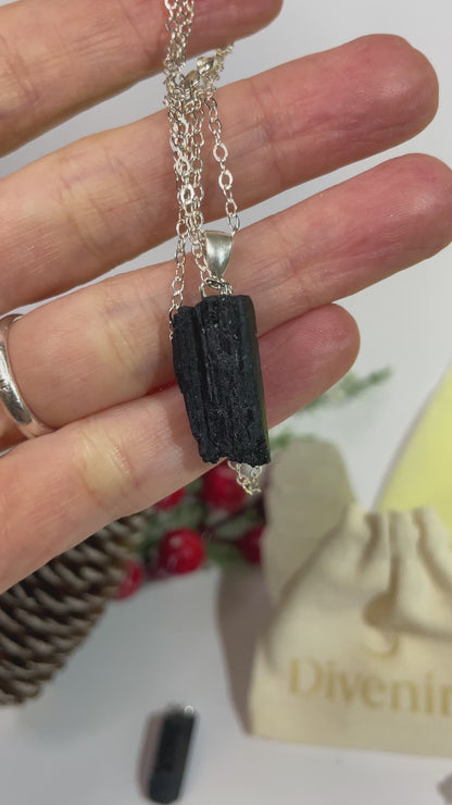 Colgante Turmalina Negra en Bruto | Protección